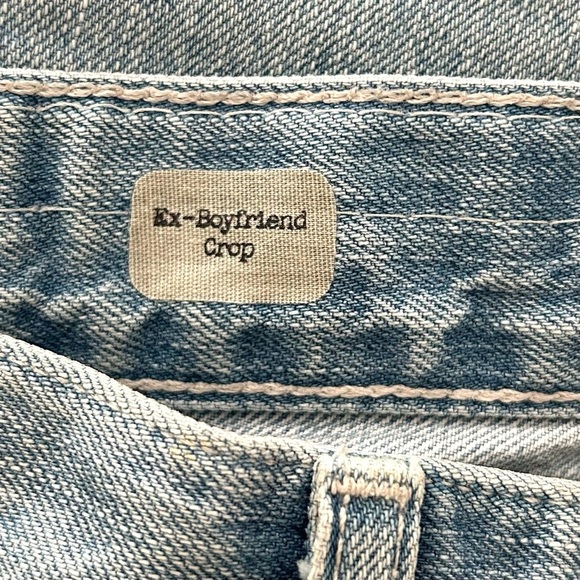 AG Ex-Boyfriend Crop Jeans Denim Pants Distressed Ankle Light Blue Size 26 Reg - Picture 9 of 15
